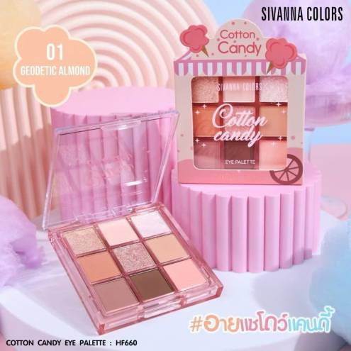 Bảng Phấn Mắt 9 ô Có Nhũ Lì Sivanna Colors Cotton Candy Eye Palette 9 Shades HF660