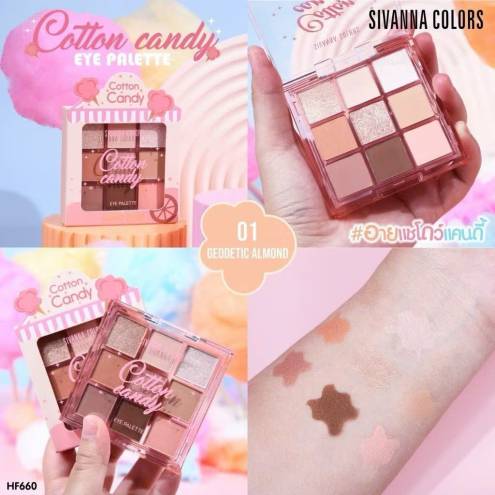Bảng Phấn Mắt 9 ô Có Nhũ Lì Sivanna Colors Cotton Candy Eye Palette 9 Shades HF660