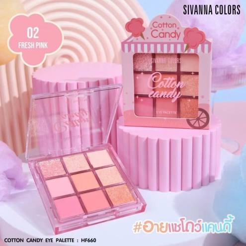 Bảng Phấn Mắt 9 ô Có Nhũ Lì Sivanna Colors Cotton Candy Eye Palette 9 Shades HF660