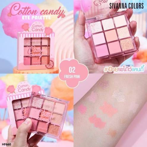 Bảng Phấn Mắt 9 ô Có Nhũ Lì Sivanna Colors Cotton Candy Eye Palette 9 Shades HF660