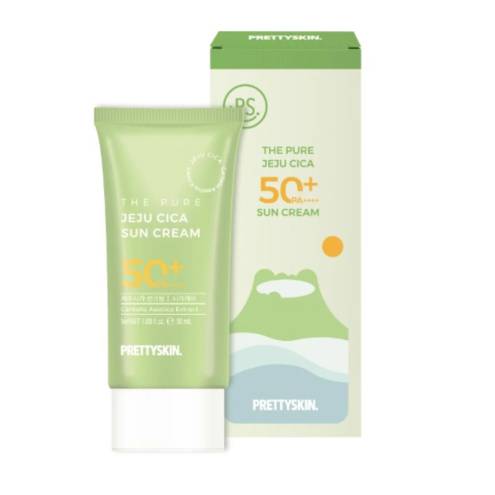 Kem Chống Nắng Rau Má PrettySkin Jeju Cica Sun Cream SPF 50+, PA++++