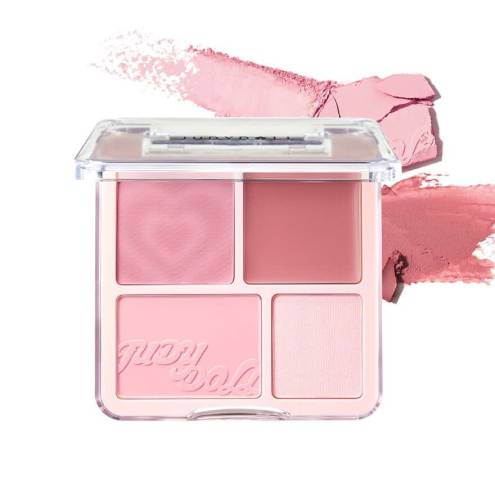 Bảng Phấn Má Hồng Judydoll Bắt Sáng 4 Ô Tông Lì Đa Năng Blush&Highlight Palette 9g