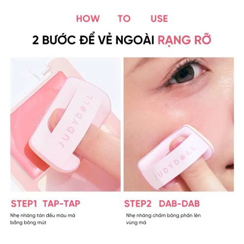 MÁ HỒNG KEM JUDYDOLL GLOW BLUSH BALM 1 Ô (KÈM BÔNG MÚT)