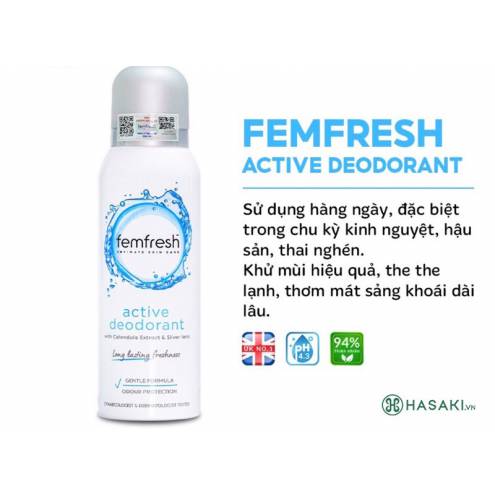 Xịt Khử Mùi Phụ Nữ Femfresh Deodorant Spray 125ml