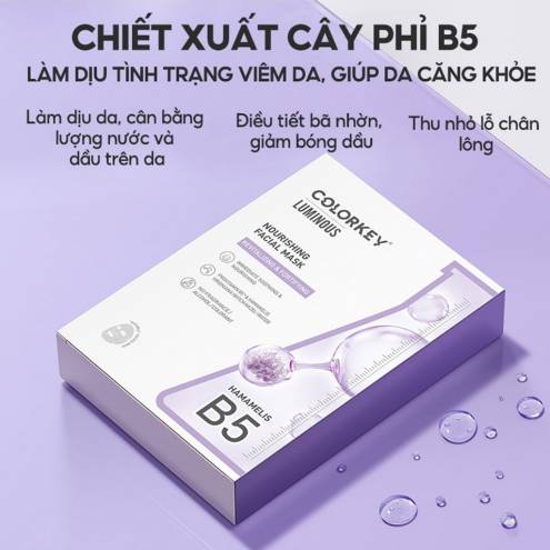 Mặt Nạ dưỡng da Colorkey Dưỡng Ẩm, Làm Dịu Da, Hỗ Trợ Dưỡng Sáng Facial Mask