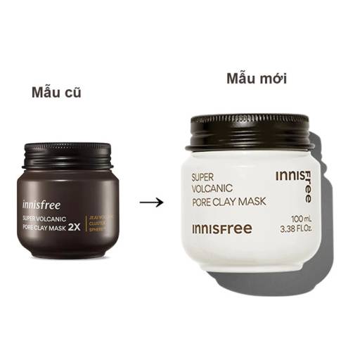 Mặt Nạ Tro Núi Lửa Trị Mụn Đầu Đen, Chăm Sóc Lỗ Chân Lông Innisfree Super Volcanic Pore Clay Mask 2X 100ml