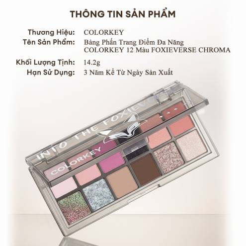 Bảng Phấn Mắt 12 Ô Colorkey Foxie