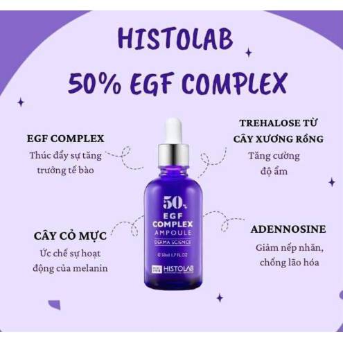 TINH CHẤT TẾ BÀO GỐC TRẺ HÓA DA HISTOLAB 50% EGF COMPLEX AMPOULE DERMA SCIENCE
