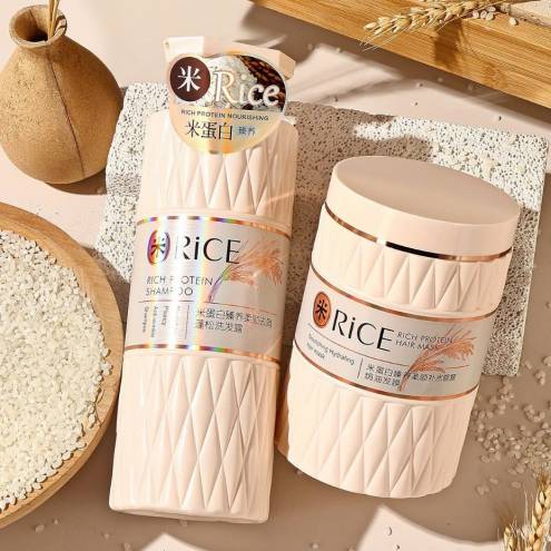 Cặp Dầu Gội Xả RICE Phục Hồi Hư Tổn, Làm Mượt Tóc Hương Nước Hoa Chiết Xuất Gạo