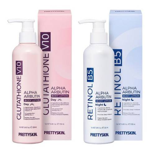 Dưỡng Thể Pretty Skin Alpha Arbutin Body Lotion Ngày và Đêm  