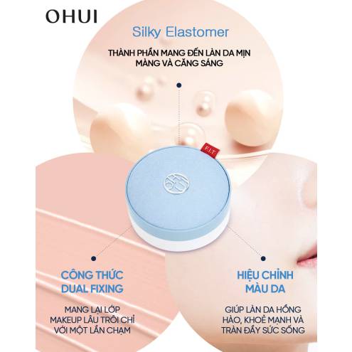 Phấn nước che phủ nâng tone mịn mượt OHUI Ultimate Tone-Up Jean Cushion SPF33+ PA+++