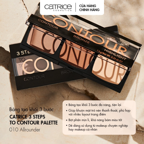 Bảng tạp khối Catrice 3 Steps to contour palette