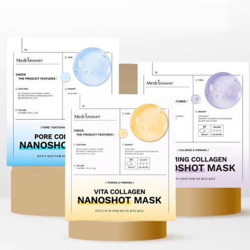 (Mẫu Mới) Mặt Nạ Thạch Collagen MediAnswer Vita/Pore Collagen Nanoshot Mask 