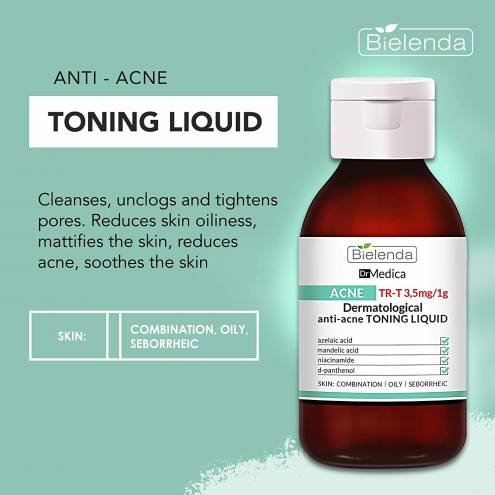 Nước Hoa Hồng Ngừa Mụn Toner Bielenda Dr Medica Dermatological Anti-acne Toning Liquid  