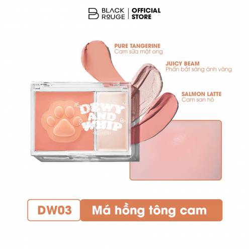 Má Hồng Kem Kèm Highlight Black Rouge Dewy Whip Cheek And Beam 75.1g