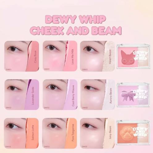 Má Hồng Kem Kèm Highlight Black Rouge Dewy Whip Cheek And Beam 75.1g