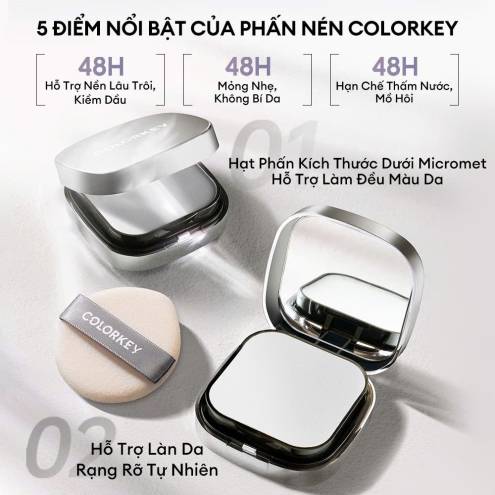 PHẤN PHỦ DẠNG NÉN COLORKEY – MỊN DA, GIỮ NỀN CHUẨN XINH 