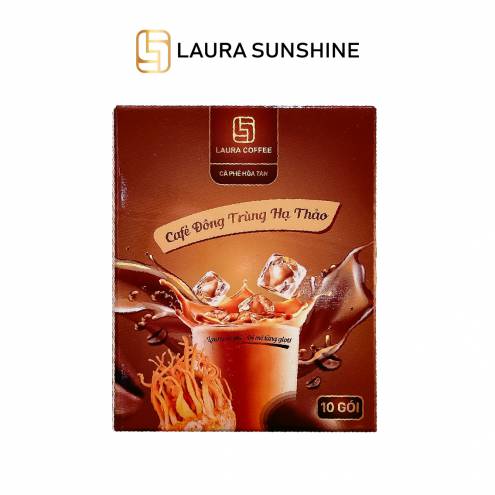 Cà phê Đông trùng Hạ thảo (Hộp 10 gói) Laura Coffee - Laura Sunshine Nhật Kim Anh