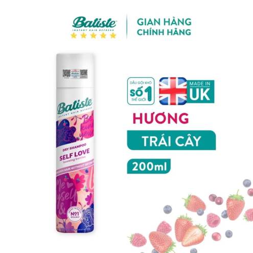 Dầu Gội Khô Batiste Dry Shampoo 200ml (Mẫu Mới) 
