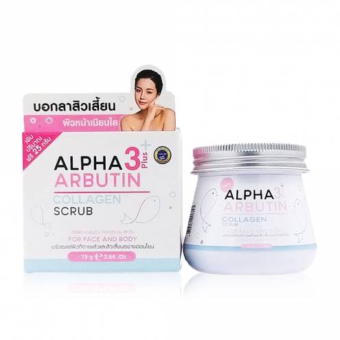 Tẩy Tế Bào Chết Da Mặt Và Body Alpha Arbutin 3 Plus+ Collagen Scrub Thái Lan