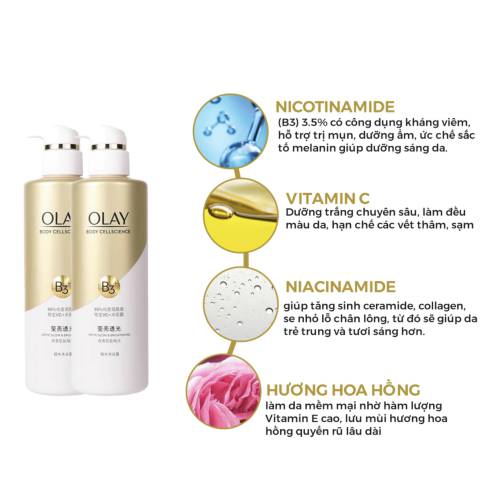 Sữa Tắm Dương Trắng Da Olay Body Cellscience B3 + Vitami C 500ml 