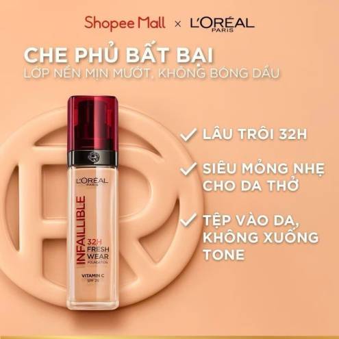 Kem nền L’Oreal độ bền 32H kết hợp chống nắng SPF25 + Vitamin C ton 020