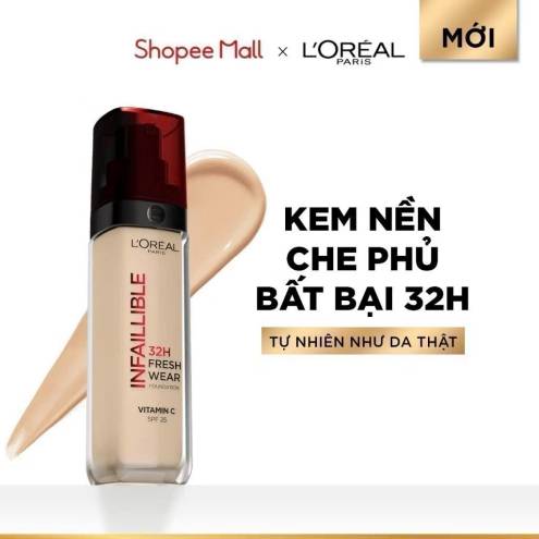Kem nền L’Oreal độ bền 32H kết hợp chống nắng SPF25 + Vitamin C ton 020
